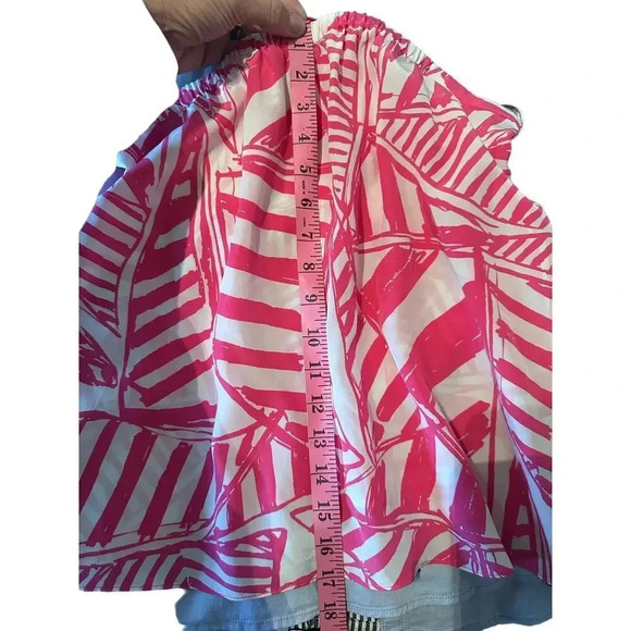 LILLY PULITZER Lei Lei Capri Pink White Silk Tie-Neck Halter Top Size Medium - Picture 6 of 8